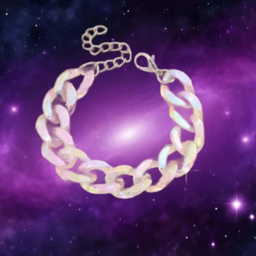 Shiny Iridescent Acrylic Large Link Bracelet
